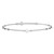 Sterling Silver Rhod-plated Diamond-cut Beads 9in Plus 1in Ext. Cross Ankle