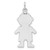 Sterling Silver Rhod-plated Eng. Boy Polished Front/Satin Back Disc Charm - QM-8DDECFD9-7784