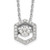 Sterling Silver Rhod-plated Hexagon Moving CZ w/2in ext Necklace