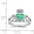 Sterling Silver Rhod-plated Lab Created Opal Celtic Knot Crown Ring - QR-8F04FD73-5429