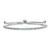 Sterling Silver Rhod-plated March Light Blue CZ Adjustable Bracelet