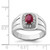 Sterling Silver Rhod-plated Men's African Ruby and White Topaz Ring - QR-3A524361-8839