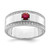 Sterling Silver Rhod-plated Men's African Ruby and White Topaz Ring - QR-78A7769E-3892