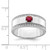 Sterling Silver Rhod-plated Men's African Ruby and White Topaz Ring - QR-78A7769E-3892