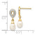 14k 7x5mm White Teardrop FWC Pearl .01ct Diamond Dangle Earrings - XE-B46B6388-1673