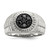 Sterling Silver Rhod-plated Mens Black Diamond Polished/Satin Ring - QR-4CB9ECAF-7807