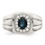 Sterling Silver Rhod-plated Men's Blue Sapphire and White Topaz Ring - QR-101BA59D-4865
