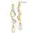 14k 7x5mm White Teardrop FWC Pearl .01ct Diamond Dangle Earrings - XE-E739A3F3-5018