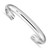Sterling Silver Rhod-plated Polished & Domed 6mm Children's Cuff Bangle - QB-FA2C425B-7085