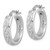 Sterling Silver Rhod-plated Polished and Textured Round Hoop Earrings