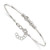 Sterling Silver Rhod-plated Polished Beads w/.75 in ext Bangle Bracelet