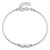 Sterling Silver Rhod-plated Polished Beads w/.75 in ext Bangle Bracelet