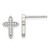 Sterling Silver Rhod-plated Polished CZ Passion Cross Post Earrings
