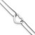 Sterling Silver Rhod-plated Polished Heart Beaded 9in w/1in ext Anklet