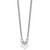 Sterling Silver Rhod-plated Polished Heart Dangle 14in 2in ext Choker