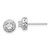 Sterling Silver Rhod-plated Textured Round CZ Cluster Post Earrings