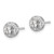 Sterling Silver Rhod-plated Textured Round CZ Cluster Post Earrings