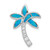 Sterling Silver Rhod-pltd CZ Blue Inlay Created Opal Palm Tree Slide