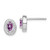 Sterling Silver Rhod-pltd June Purple and White CZ Oval Post Earrings