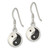 Sterling Silver Rhod-pltd MOP/Black Resin Yin Yang Dangle Earrings