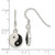 Sterling Silver Rhod-pltd MOP/Black Resin Yin Yang Dangle Earrings