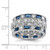 Sterling Silver Rhod-pltd Triple Band Blue/White/Clear Circle Center Ring - QR-B4F0760D-2215