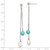 Sterling Silver Rhod-pltd Turquoise/FWC Pearl Chain Post Dangle Earrings