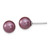 Sterling Silver Rh-pl 8-9mm Plum/Wht Imitat Shell Pearl Post 3 Earring Set
