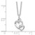 Sterling Silver RH-plated  Intertwined Heart 16in w/2in ext Necklace