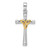 Sterling Silver RH-plated & Gold-plated CZ Cross with Celtic Cross Pendant