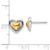 Sterling Silver RH-plated & Gold-plated Heart Post Earrings