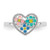 Sterling Silver RH-plated Beaded & Enameled Floral Heart Children's Ring - QR-4BF2A35E-5944