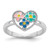 Sterling Silver RH-plated Beaded & Enameled Floral Heart Children's Ring - QR-59A32EEE-5217
