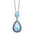 Sterling Silver RH-plated Blue CZ and Larimar 16in w/2in ext Necklace