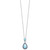 Sterling Silver RH-plated Blue CZ and Larimar 16in w/2in ext Necklace