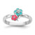 Sterling Silver RH-plated Blue/Pink Enameled & CZ Floral Children's Ring - QR-4A56267D-7347