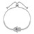 Sterling Silver Rh-plated Clear and Blue CZ Evil Eye Hamsa Adj Bracelet