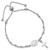 Sterling Silver Rh-plated Cross Dangle Rosary Adjustable Bracelet