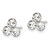 Sterling Silver RH-plated Crystal 3-stone Post Earrings