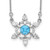 Sterling Silver RH-plated Crystal Snowflake w/2in ext Necklace
