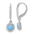 Sterling Silver RH-plated CZ & Blue Cr. Opal Halo Dangle Leverback Earrings