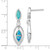 Sterling Silver RH-plated CZ & Blue Cr. Opal Marquise Post Dangle Earrings