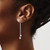 Sterling Silver RH-plated CZ & Chain Front & Back Post Dangle Earrings