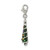 Sterling Silver RH-plated CZ & Enameled Christmas Tree Charm
