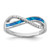 Sterling Silver RH-plated CZ and Blue Cr. Opal Inlay Infinity Symbol Ring - QR-C7A1D3F2-9838