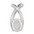 Sterling Silver Rh-plated CZ and White Created Opal Chain Slide Pendant