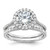 Sterling Silver RH-plated CZ Halo Engagement Ring and Eternity Band Set - QR-A7C516AE-9437