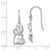 Sterling Silver RH-plated CZ Heart Dangle Shepherd Hook Earrings