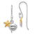 Sterling Silver RH-plated Flash Gold-plated Starfish & Shell Dangle Earring