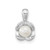 Sterling Silver Rh-plated FWC Pearl Polished Flower Pendant